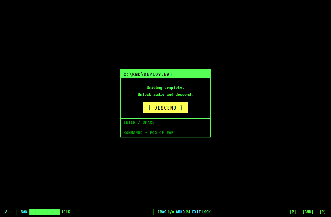 Descend gate that unlocks audio before the mission